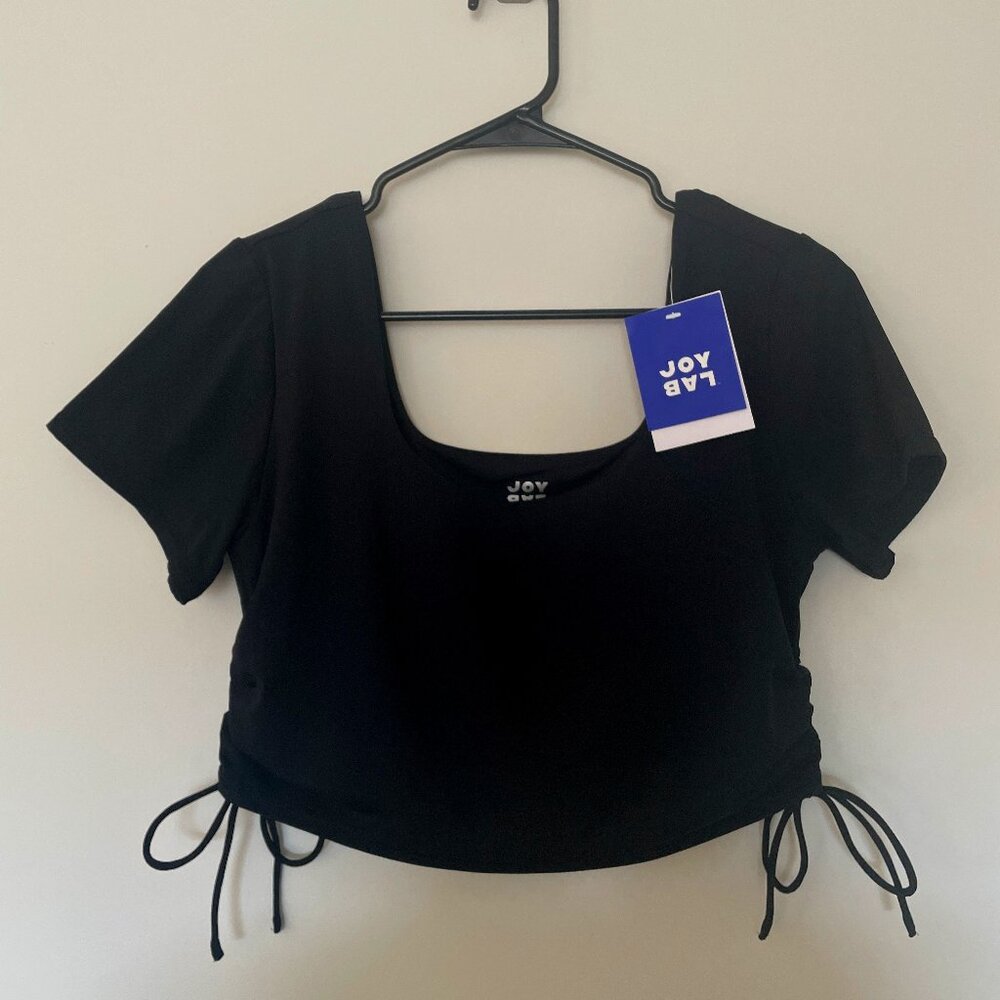JoyLab Cropped Fit Short-Sleeve Tee | Moisture Wicking | Black Onyx